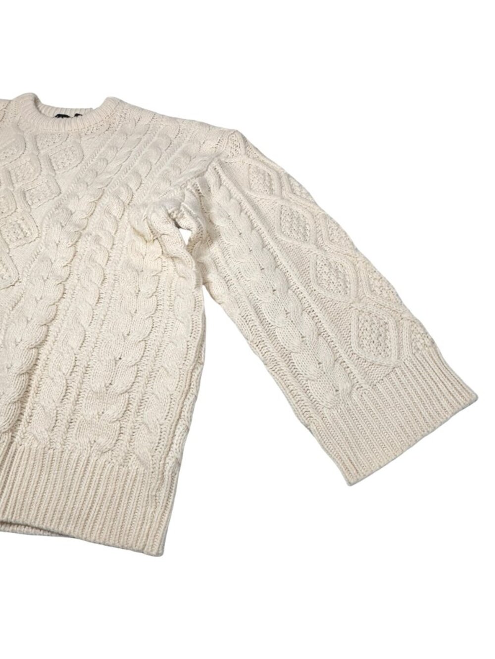 Lioness Gigi Oversized Fisherman Sweater L Chunky Slouchy Boxy Boho Ivory - Picture 7 of 14